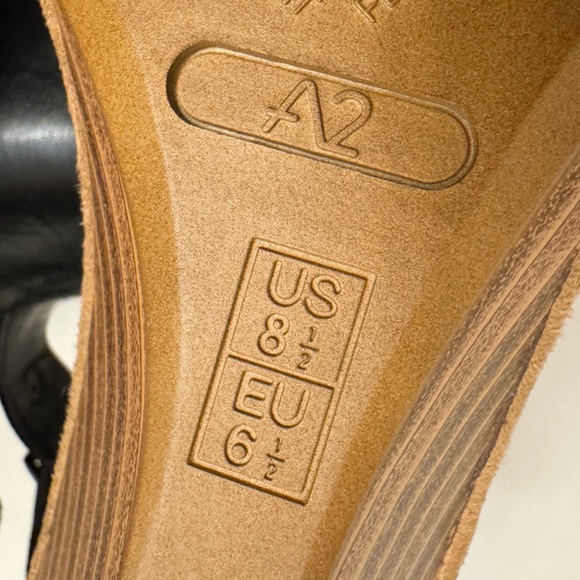 AEROSOLES Black and Brown Wedge Sandals Size 8.5 - Picture 12 of 16